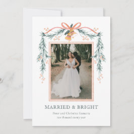 Verheiratete und helle Weihnachtsfotokarte Feiertagskarte