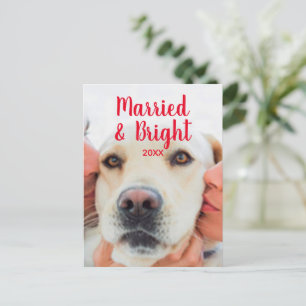 Verheiratete und hellrote benutzerdefinierte Foto Postkarte