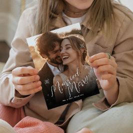 Verheiratete und lustige Schneeflocken Weihnachten Fotodruck