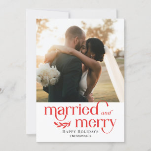 Verheiratete und Merry Newlywed Foto Holiday Card Feiertagskarte