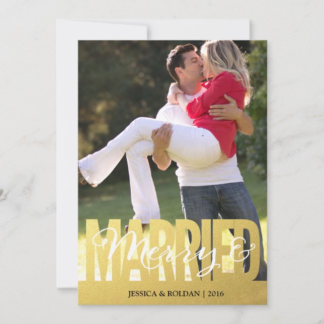 Verheiratete und reine Papierfotokarte Feiertagskarte (Vorderseite)