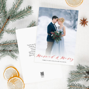 Verheiratete Weihnachten Foto Hochzeitsankündigung