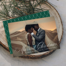 Verheiratete Weihnachten | Green Holiday Foto Card