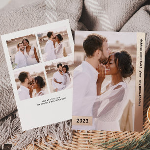 Verheiratete Weihnachten Rose Gold Neu verheirat Folien Feiertagskarte