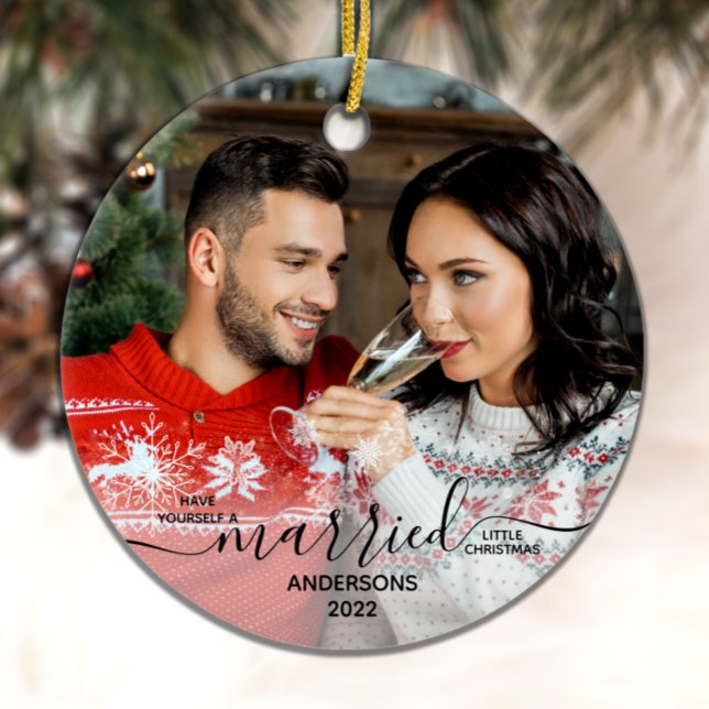Verheiratete Weihnachten Unser erstes kundenspezif Keramik Ornament (Von Creator hochgeladen)