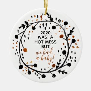 Verheiratete Weihnachten zusammen hatte ein Baby Keramik Ornament