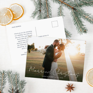 verheiratete Weihnachtsankündigung Postkarte