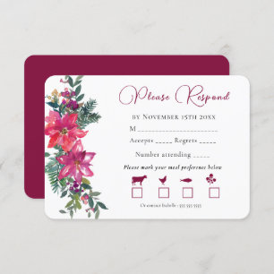 Verheiratete Weihnachtsfeier Pink Bléal RSVP Karte