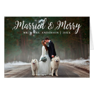 Verheiratete Weihnachtskarte & Merry Wedding Foto 