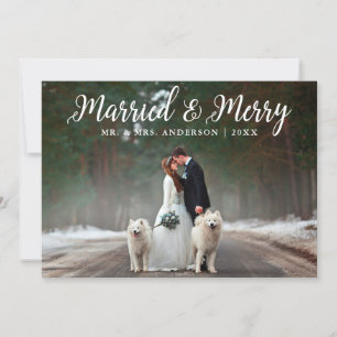 Verheiratete Weihnachtskarte & Merry Wedding Foto  Einladung