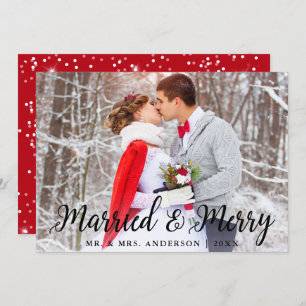 Verheiratete Weihnachtskarte & Merry Wedding Foto Einladung