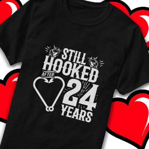 Verheirateten 24 Jahre Fischen 24 Jahre Jubiläum T-Shirt