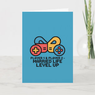 Verheirateter Gamer Spieler 1 & 2 Karte