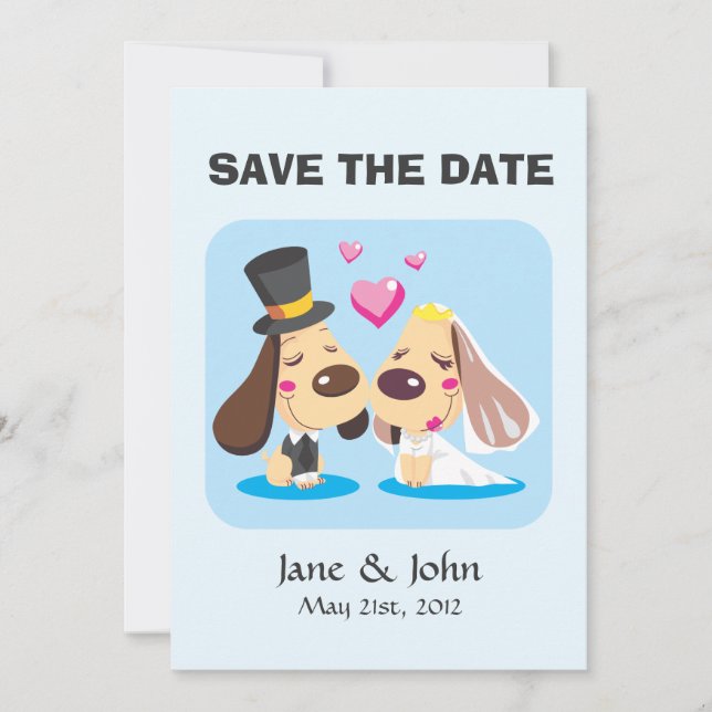 Verheirateter Hundekuh Save The Date (Vorderseite)