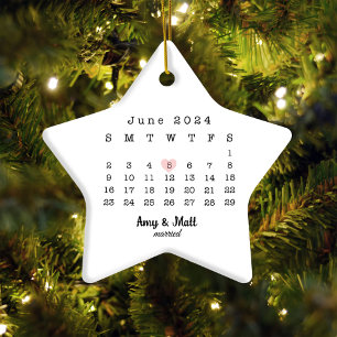 Verheirateter Kalender - Hochzeitdatum Keramik bei Ornament
