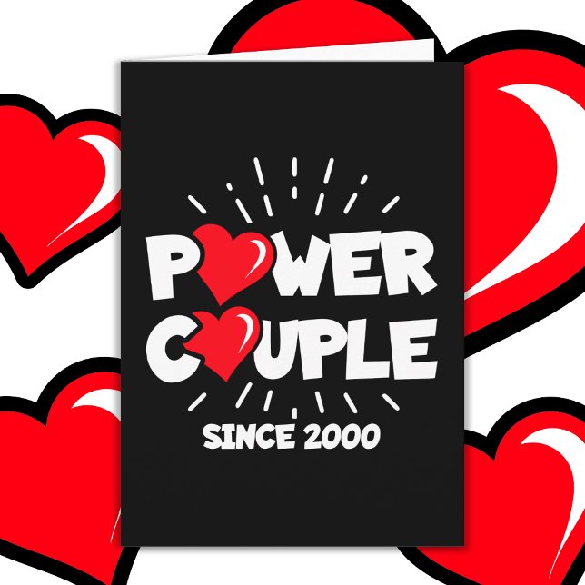 Verheirateter Power Couple 2000 Niedlicher Hochzei Karte (Von Creator hochgeladen)