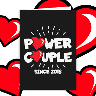 Verheirateter Power Couple 2018 Niedlicher Hochzei Karte