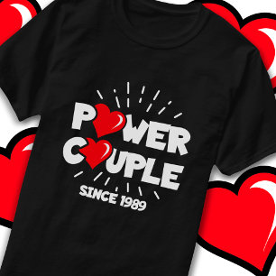 Verheirateter Power Paar 1989 Niedlicher Hochzeits T-Shirt