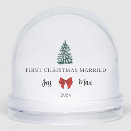 Verheirateter Red Bow Coquette Keepake Schneekugeln