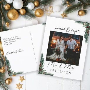 Verheirateter und heller Fotokalender Feiertagspostkarte