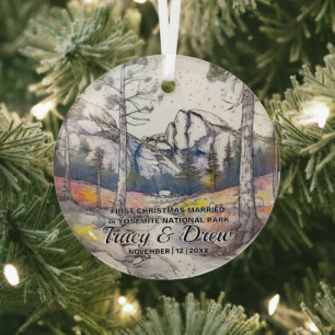 Verheirateter Yosemite Park California Ornament Aus Glas