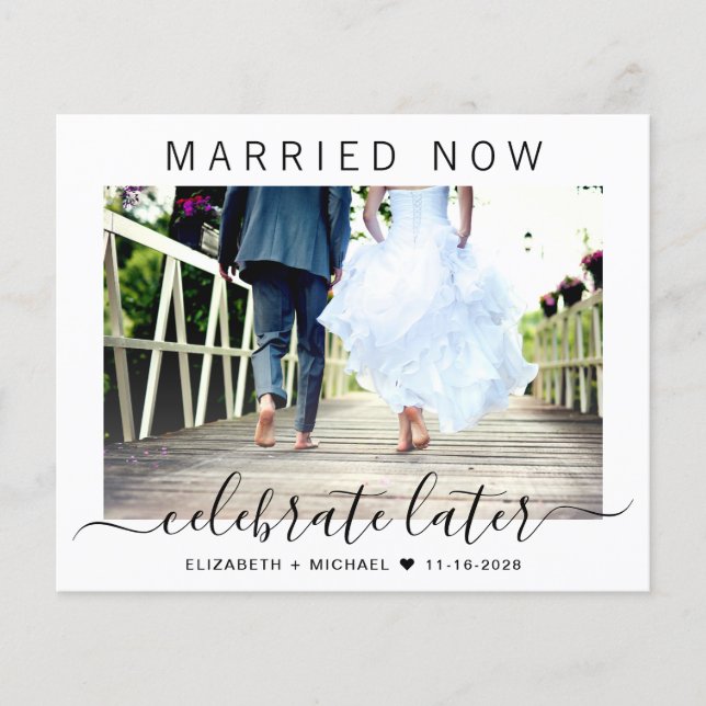 Verheiratetes Budget jetzt feiern Spätere Hochzeit (Vorderseite)