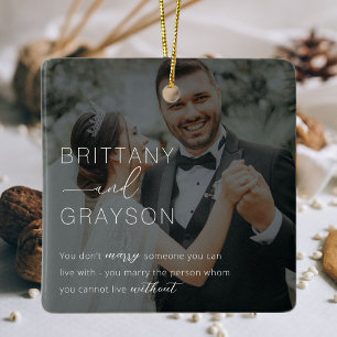 Verheiratetes Couple Foto Weihnachten Keramik Orna Keramikornament
