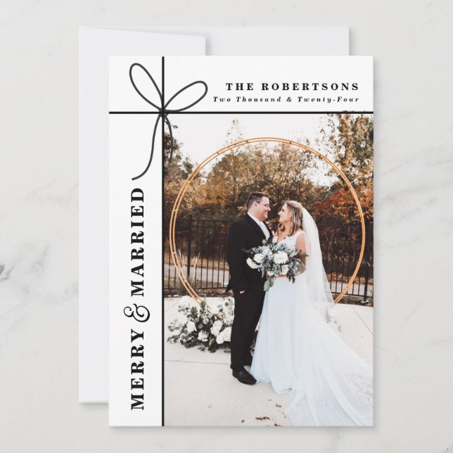 Verheiratetes Doppelbild Vielen Dank Einladung (Vorderseite)