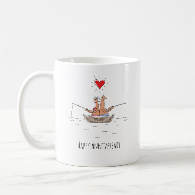 Verheiratetes Fischherz zum Hochzeitstag Kaffeetasse (Links)