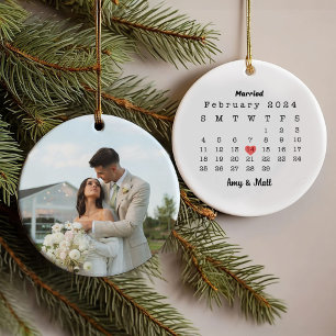 Verheiratetes Foto und Keramik Ornament