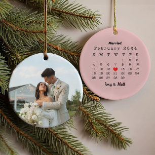 Verheiratetes Foto und Keramik Ornament