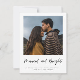 Verheiratetes, frisch verheiratetes Paar Kariertes Feiertagskarte
