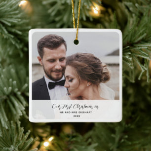 Verheiratetes Hochzeitstag Foto Keramikornament