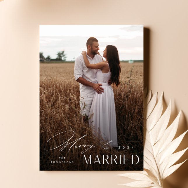 Verheiratetes Hochzeitsüberlagerungs-Foto Feiertagskarte (Von Creator hochgeladen)