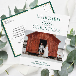 Verheiratetes Kleines Weihnachts Grün Drehbuch Mod Feiertagspostkarte