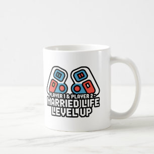 Verheiratetes Leben Level Up Gamer Kunst Kaffeetasse