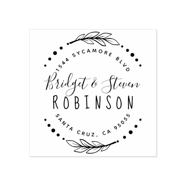 Verheiratetes Paar | Handgezeichnete Script-Rückse Gummistempel (Prägung)