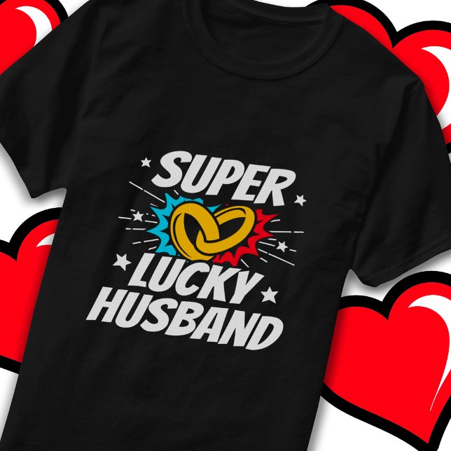 Verheiratetes Paar Lucky Husband Hochzeit Jahresta T-Shirt (Von Creator hochgeladen)