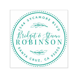 Verheiratetes Paar | Rustische Script-Rücksendeadr Permastempel