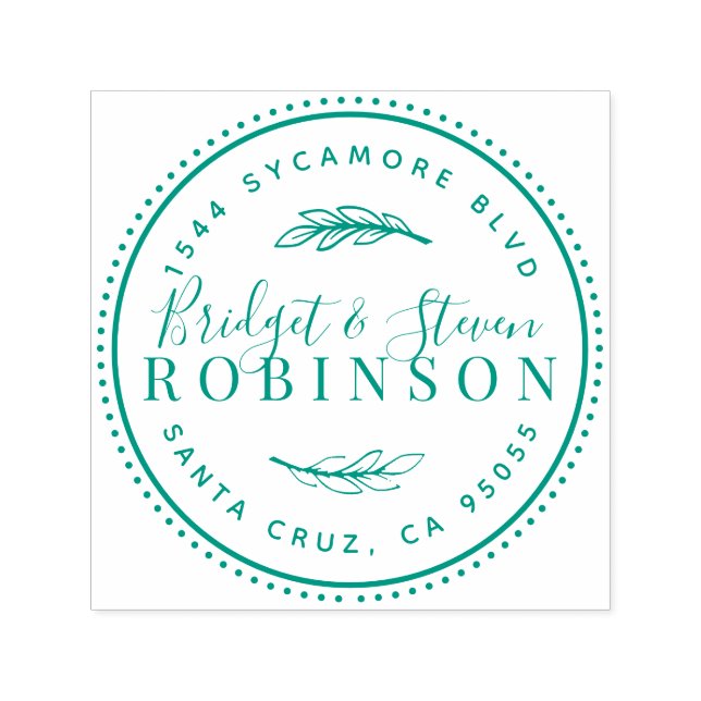 Verheiratetes Paar | Rustische Script-Rücksendeadr Permastempel (Design)