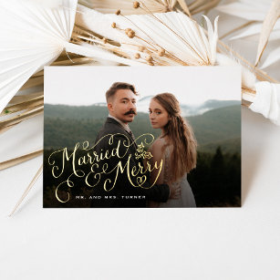 Verheiratetes und freundliches Foto Folien Feiertagskarte