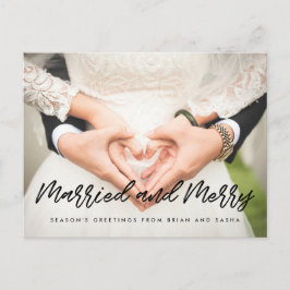 Verheiratetes und fröhliches Weihnachtsfest Foto Postkarte
