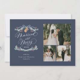 Verheiratetes und lustiges Multiphoto Erste Weihna Feiertagskarte