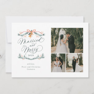 Verheiratetes und lustiges Multiphoto Erste Weihna Feiertagskarte