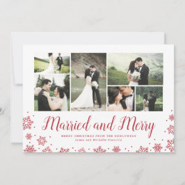 Verheiratetes und Merry Newlywed Multi Foto Holida Feiertagskarte
