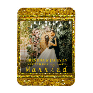 Verheiratetes Weihnachts-Elegantes Foto Magnet