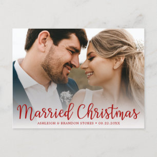 Verheiratetes Weihnachtsfoto Feiertagspostkarte