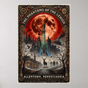 Verheißungsvolles Allentown, PA Vintage-Horror-Rei Poster