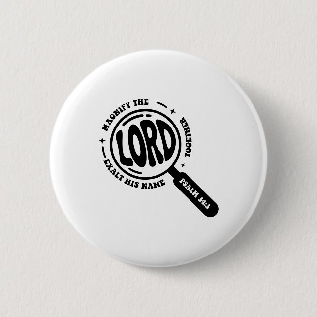 Verherrlicht den Herrn Bibelvers Vergrößert Vbs 20 Button (Vorderseite)