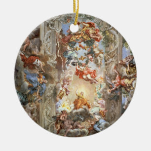 Verherrlichung der Herrschaft Papstes Urban VIII Keramik Ornament